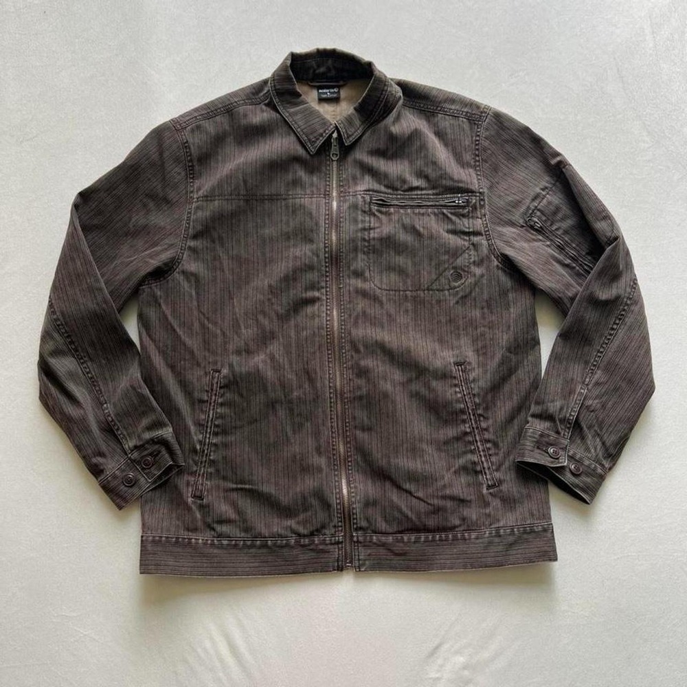 Solaris Dark Brown Gray Striped Men's Jacket Y2k cotton biker